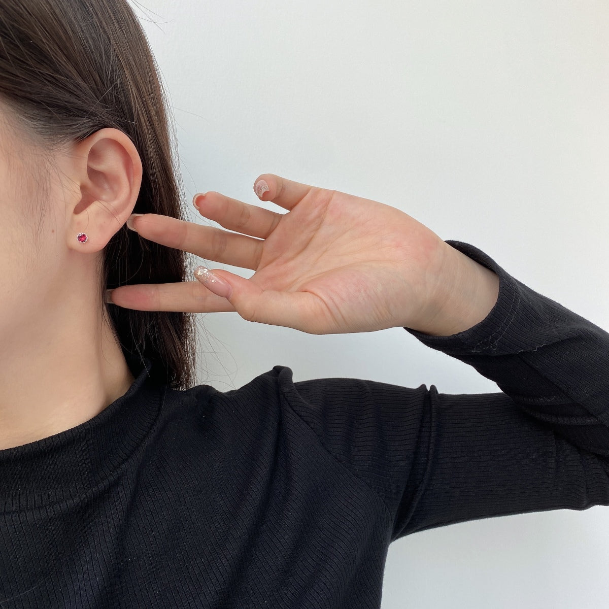 [LORA]Sparkling Colorful Round Shape Earrings