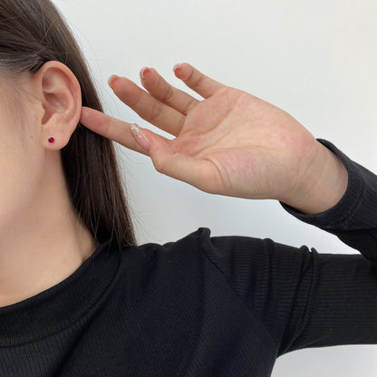 [LORA]Sparkling Colorful Round Shape Earrings