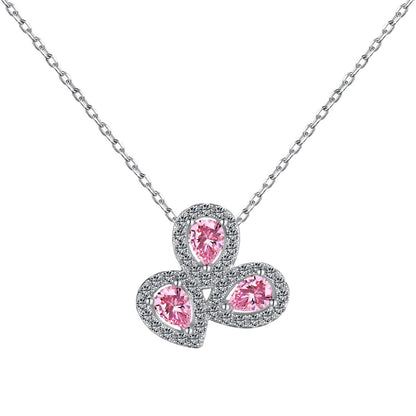 [LORA]Elegant Flower Shape Pear Cut Necklace