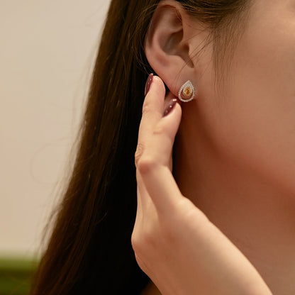 [LORA]Sparkling Delicate Water Drop Shape Daily Earrings