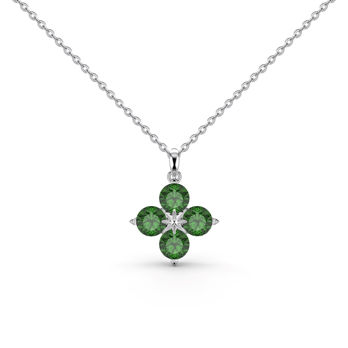 [LORA]Four-Leaf Clover And Eight-Pointed Star Necklace