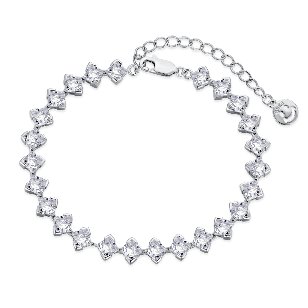 [LORA]0.5 Carat Ornate Princess Cut Daily Bracelet