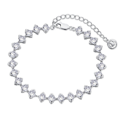 [LORA]0.5 Carat Ornate Princess Cut Daily Bracelet