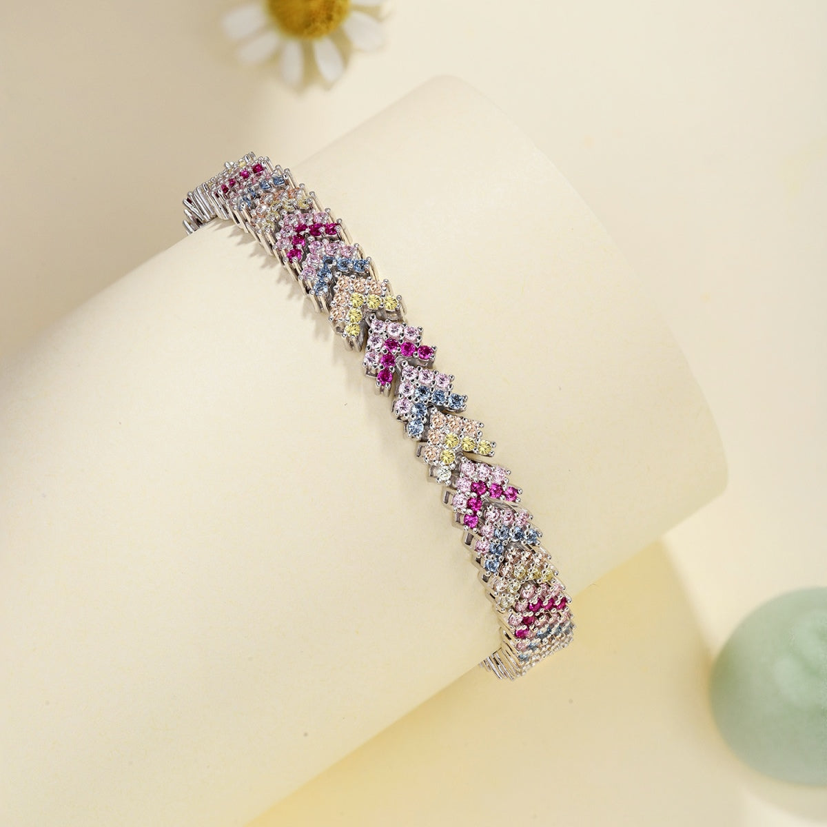 [LORA]Ornate Sparkling Round Cut Party Bracelet