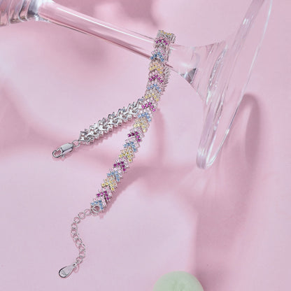 [LORA]Ornate Sparkling Round Cut Party Bracelet