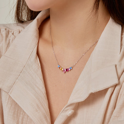 [LORA]Dainty Colorful Heart Necklace
