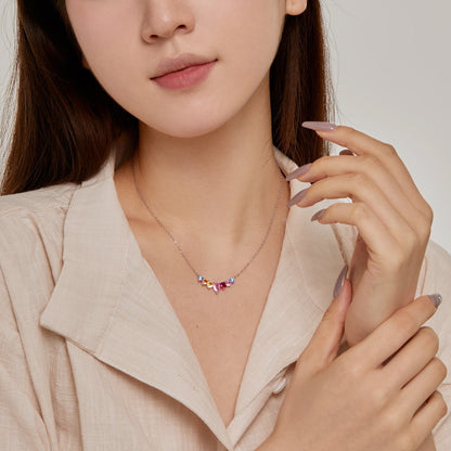 [LORA]Dainty Colorful Heart Necklace