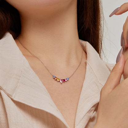 [LORA]Dainty Colorful Heart Necklace