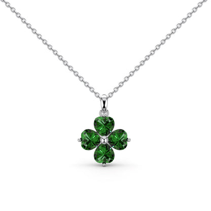 [LORA]Heart-Shaped Four-Leaf Clover Bead Necklace