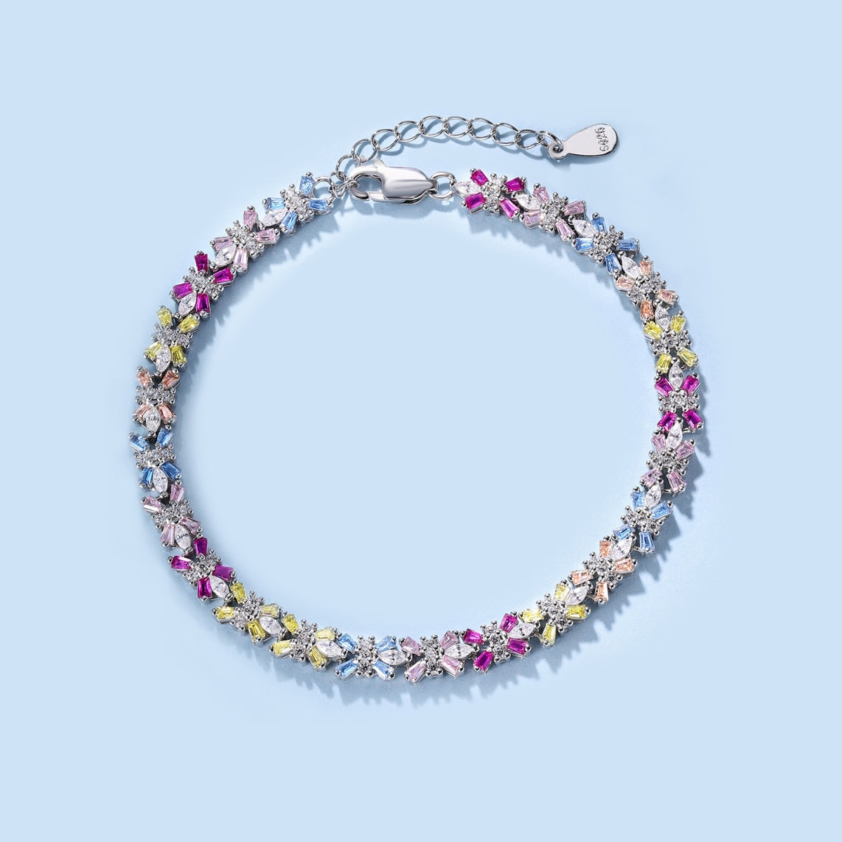 [LORA]Radiant Colorful Emerald Cut Party Bracelet