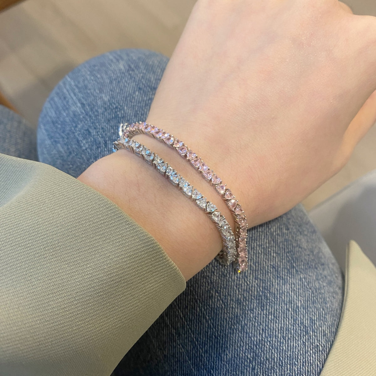 [LORA]Dazzling Romantic Heart Shape Lover Bracelet