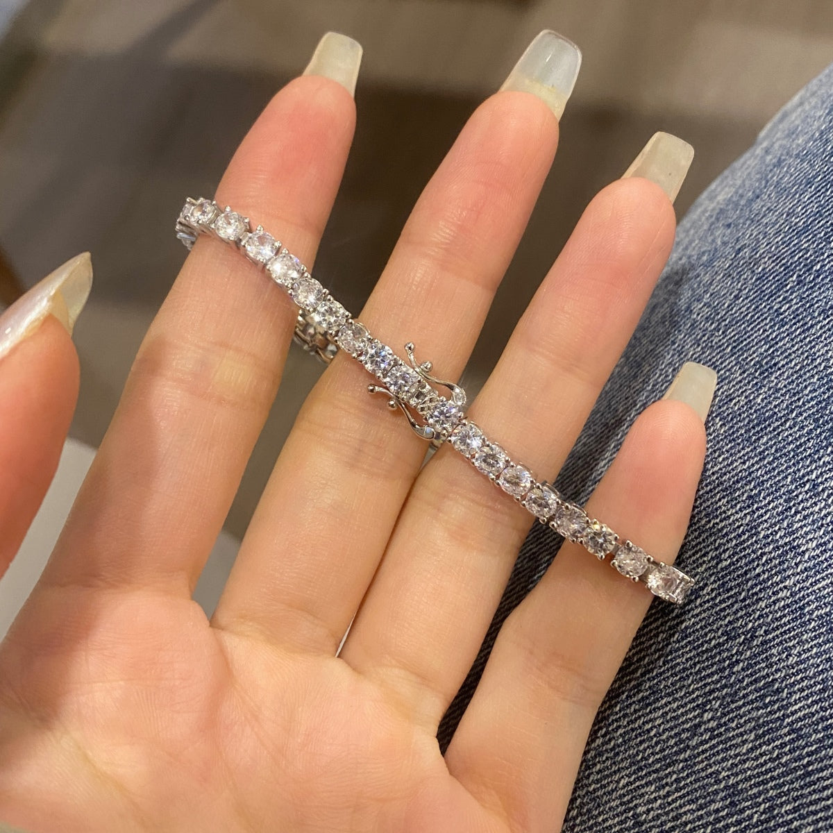 [LORA]Luxurious Ornate Round Cut Tennis Bracelet
