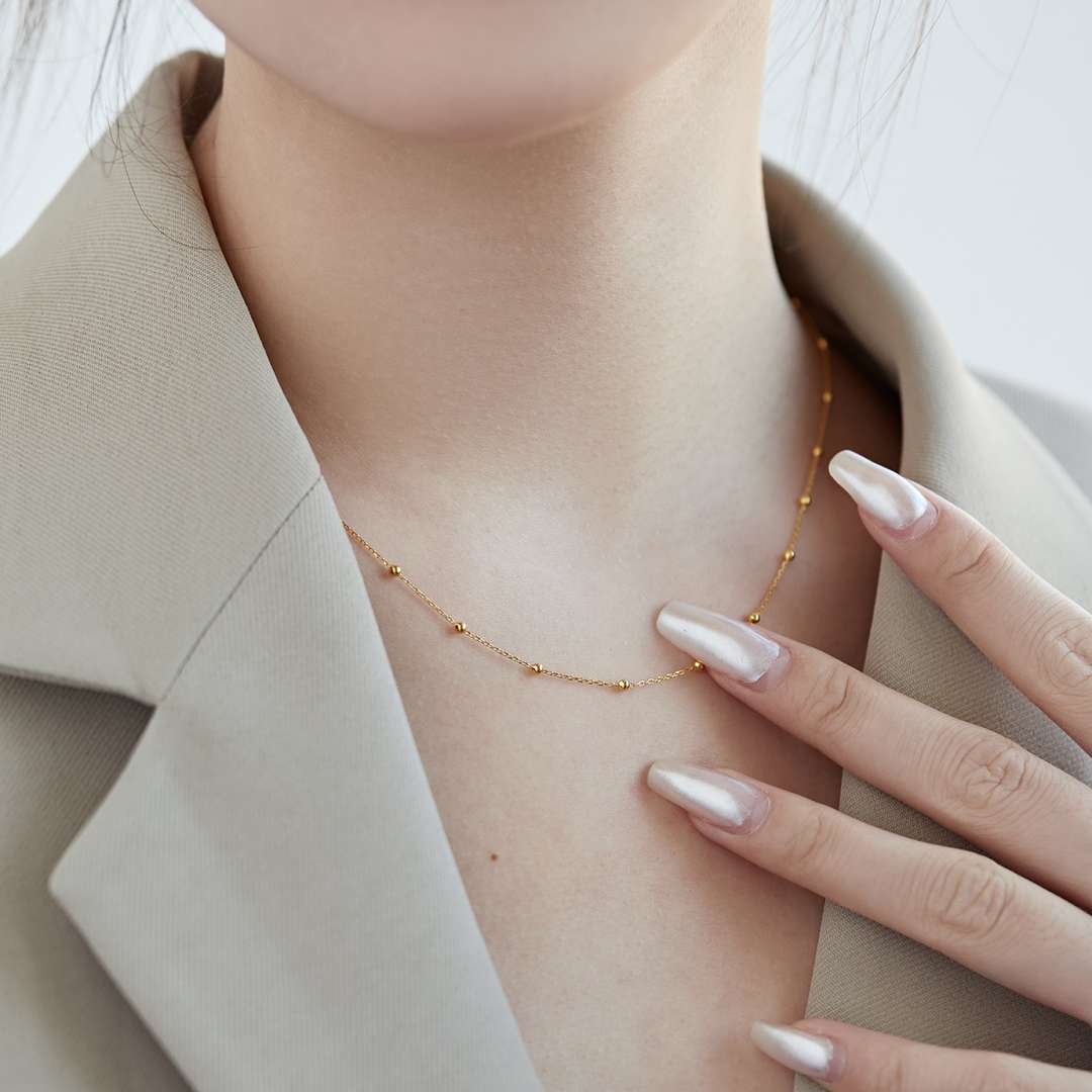 [LORA]Small Bead Clavicle Chain Simple Necklace