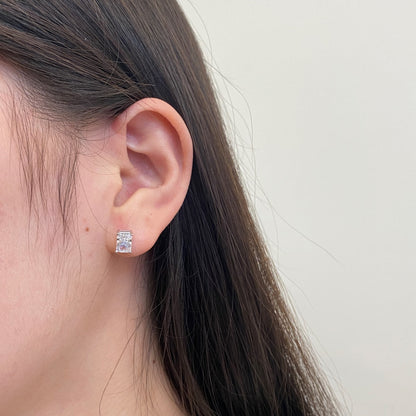 [LORA]Radiant Luxurious Princess Cut Daily Earrings
