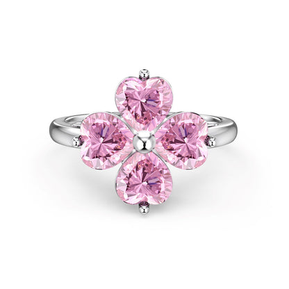 [LORA]Heart-shaped Four-Leaf Clover Ball Ring