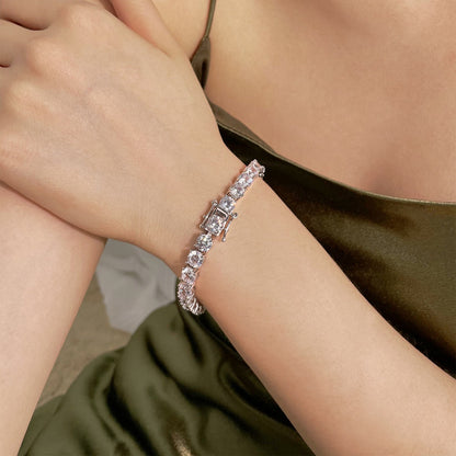 [LORA]0.75 Carat Dazzling Round Cut Wedding Bracelet