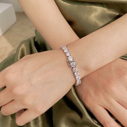 [LORA]0.75 Carat Dazzling Round Cut Wedding Bracelet