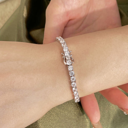 [LORA]Luxurious Ornate Round Cut Tennis Bracelet