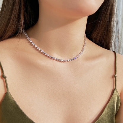 [LORA]Ornate Heart Cut Tennis Necklace