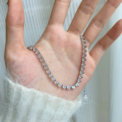 [LORA]Ornate Heart Cut Tennis Necklace