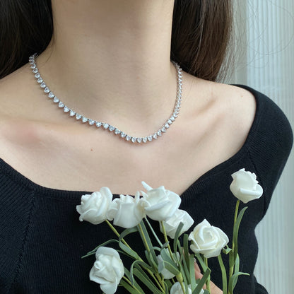 [LORA]Ornate Heart Cut Tennis Necklace