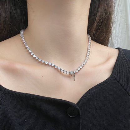 [LORA]Ornate Heart Cut Tennis Necklace