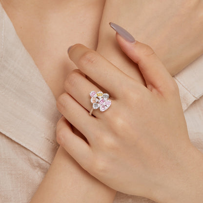[LORA]Sparkling Colorful Water Drop Shape Daily Ring