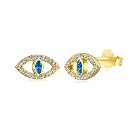 [LORA]Blue Devil Eyes Hollow Stud Earrings