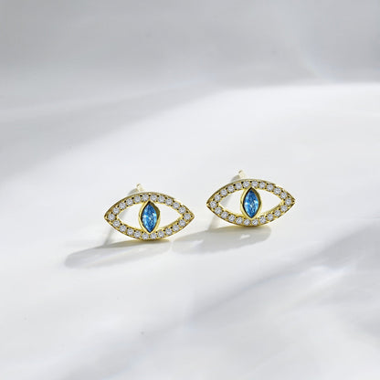 [LORA]Blue Devil Eyes Hollow Stud Earrings