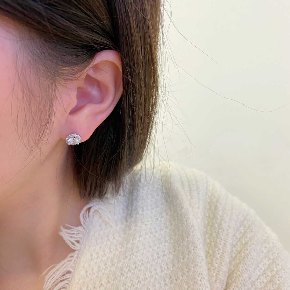 [LORA]Classic Princess Round Shape Earrings