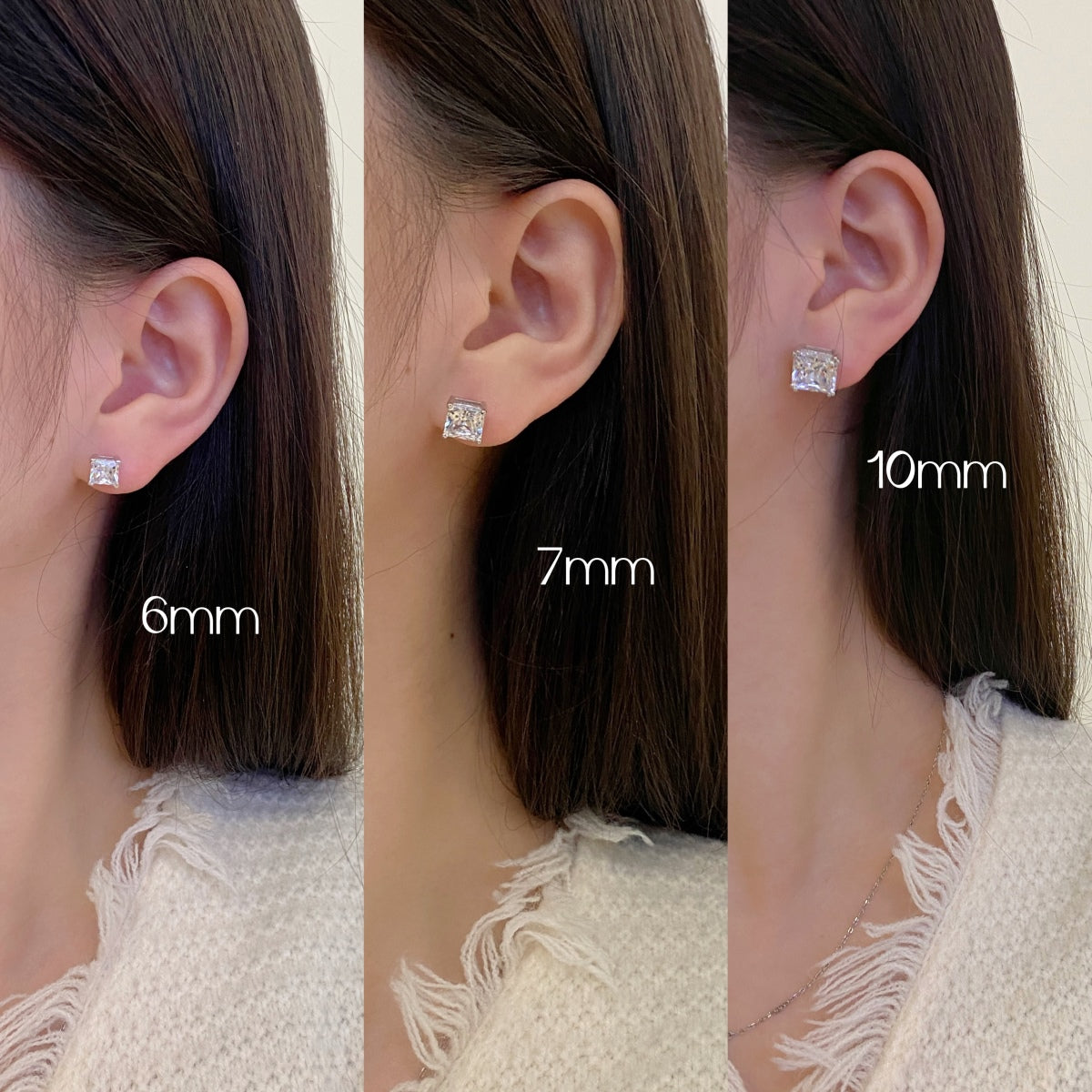 [LORA]Delicate Square Shape Earrings