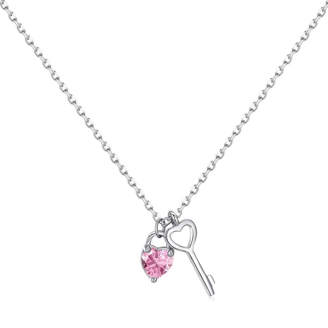 [LORA]Unique Heart Shape Key Pendent Necklace