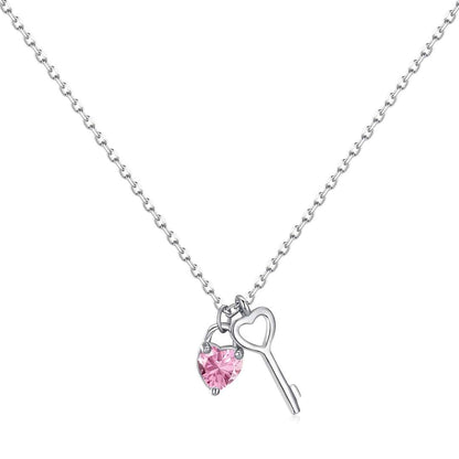 [LORA]Unique Heart Shape Key Pendent Necklace