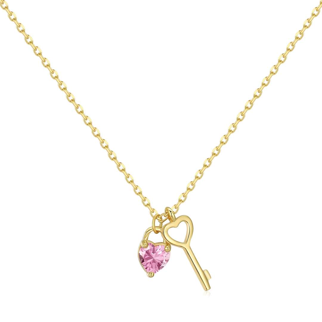 [LORA]Unique Heart Shape Key Pendent Necklace