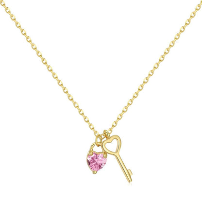 [LORA]Unique Heart Shape Key Pendent Necklace