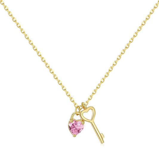 [LORA]Unique Heart Shape Key Pendent Necklace