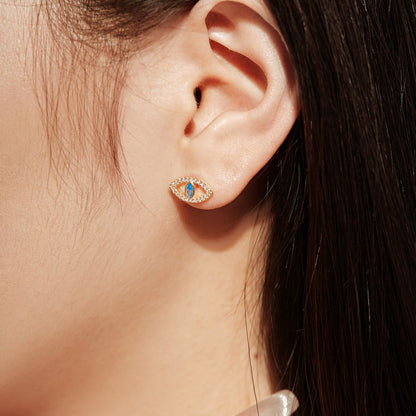 [LORA]Blue Devil Eyes Hollow Stud Earrings