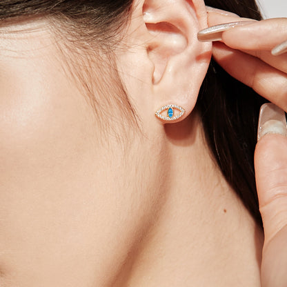 [LORA]Blue Devil Eyes Hollow Stud Earrings
