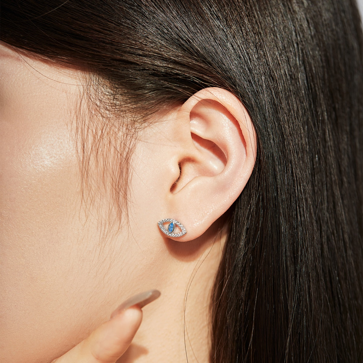 [LORA]Blue Devil Eyes Hollow Stud Earrings
