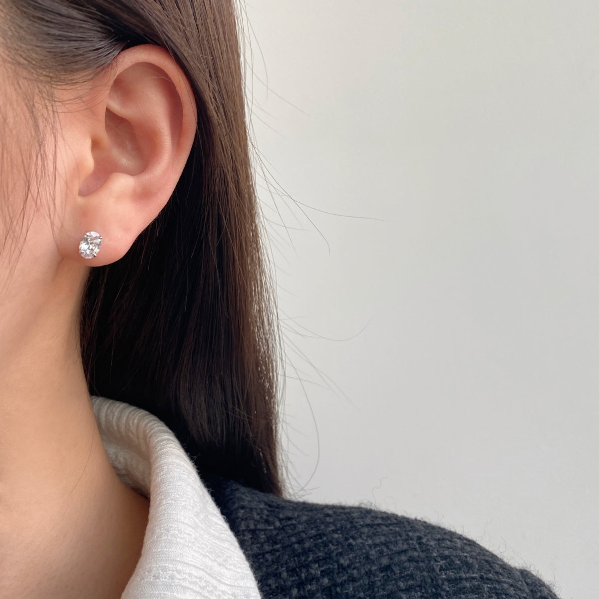 [LORA]Oval Classic Dignified Elegant Earrings