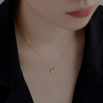 [LORA]Unique Heart Shape Key Pendent Necklace