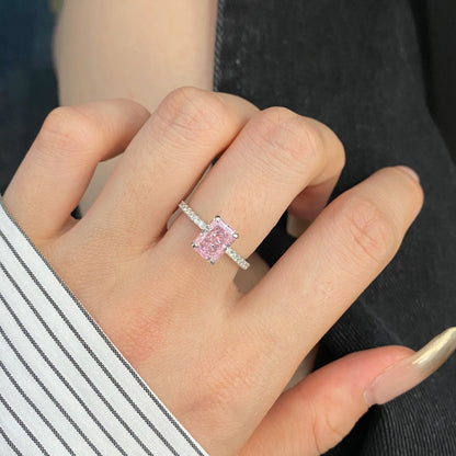 [LORA]2.0 Carat Dazzling Sparkling Radiant Cut Party Ring