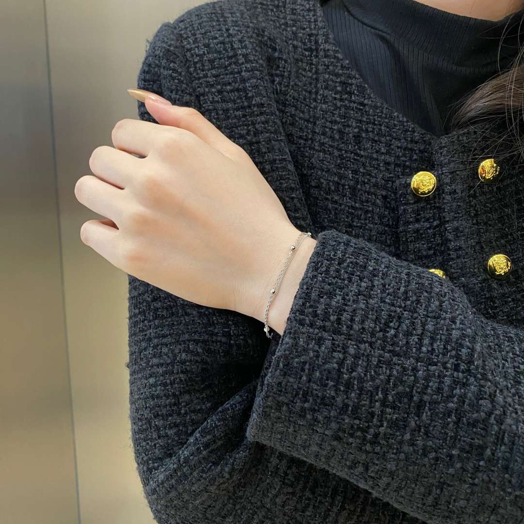 [LORA]Delicate Bead Double Layer Bracelet