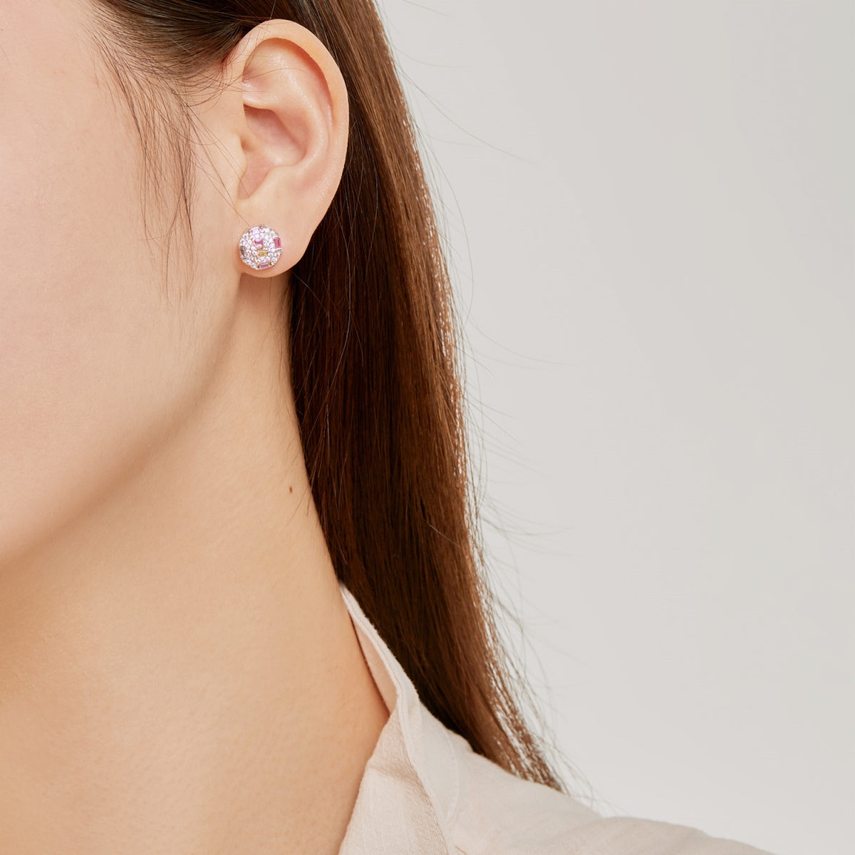 [LORA]Ornate Colorful Octagon Shape Daily Earrings
