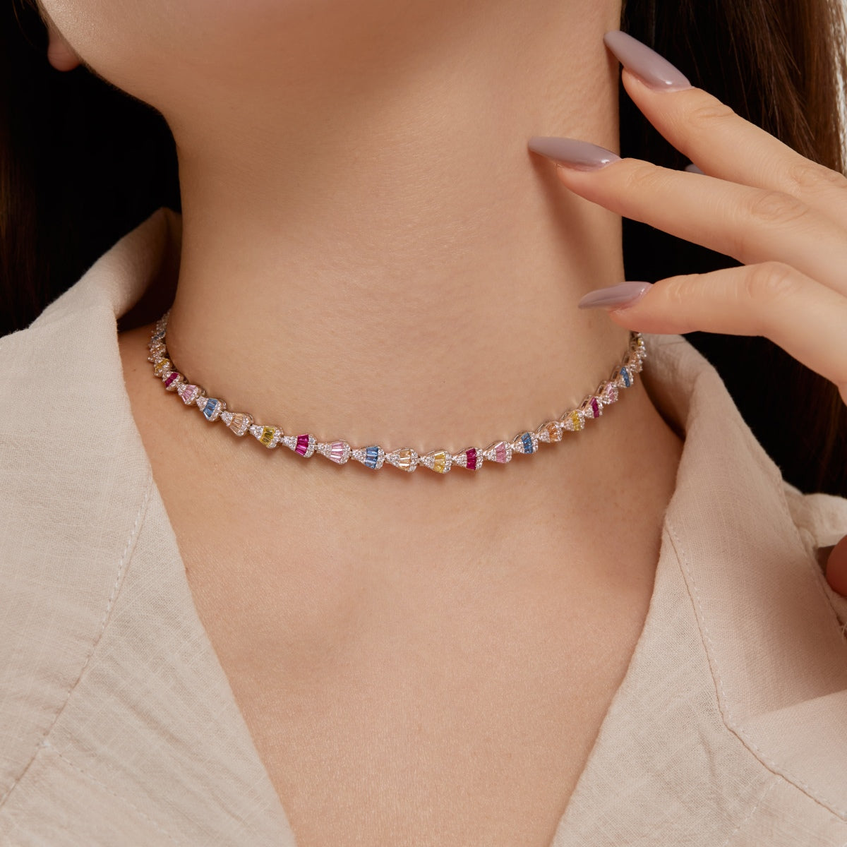 [LORA]Radiant Colorful Rainbow Necklace