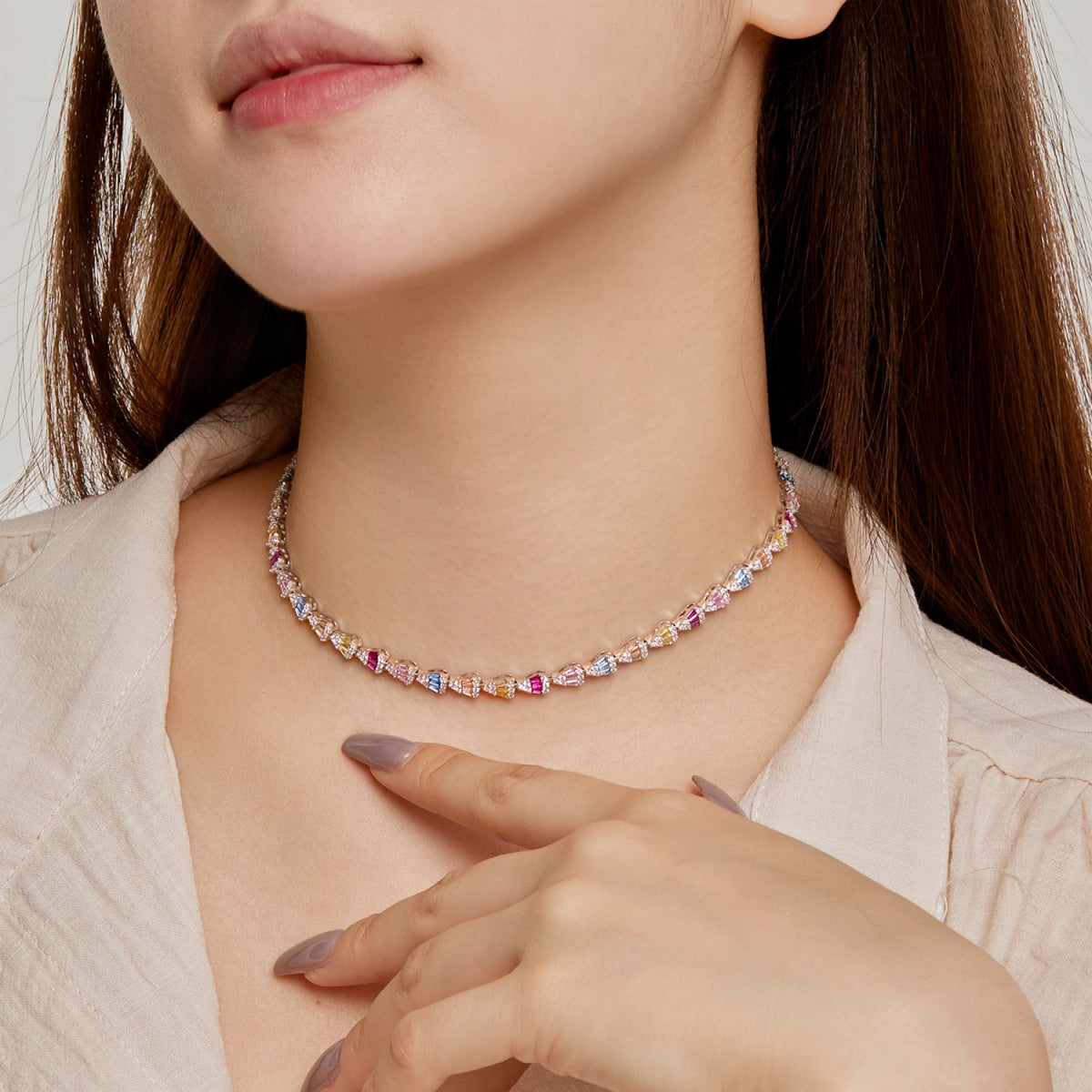 [LORA]Radiant Colorful Rainbow Necklace