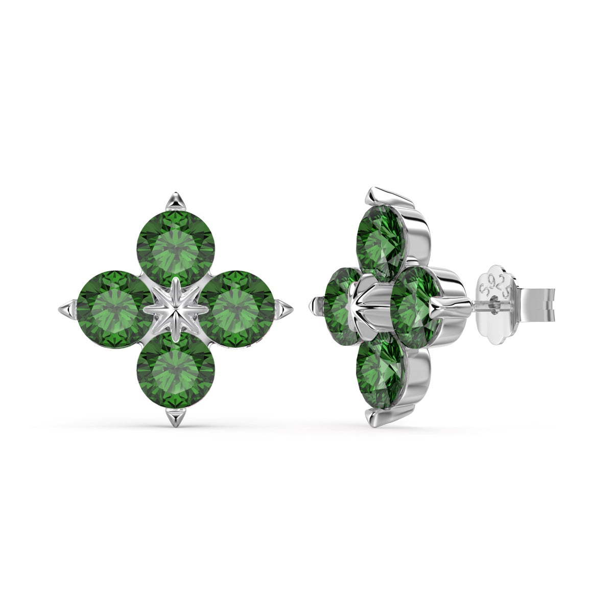 [LORA]Four-Leaf Clover Eight-Pointed Star Earrings