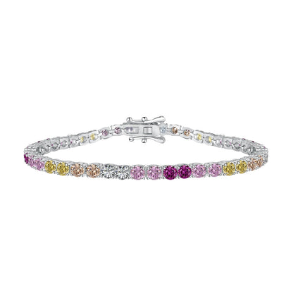 [LORA]Radiant Colorful Round Cut Tennis Bracelet