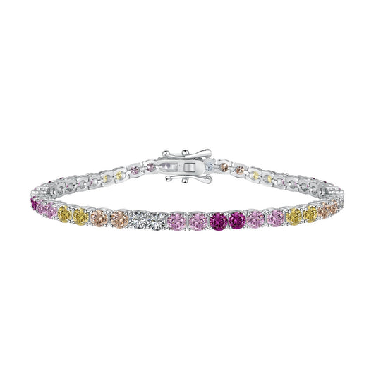 [LORA]Radiant Colorful Round Cut Tennis Bracelet