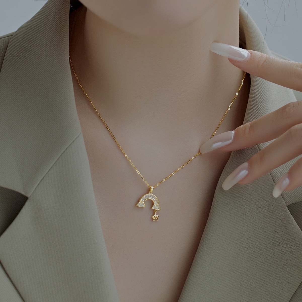 [LORA]Unique Rainbow Star Necklace
